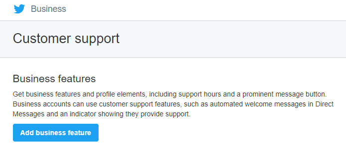 Twitter DM-Button Kundensupport