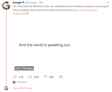 Video promosso dalla scheda del sito Web di Twitter