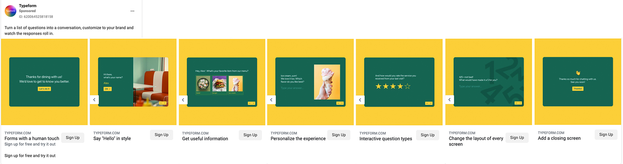 Typeform 캐러셀 광고