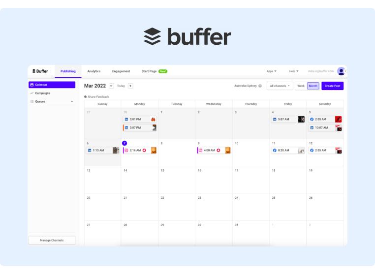 Gestión de redes sociales empresariales - Buffer