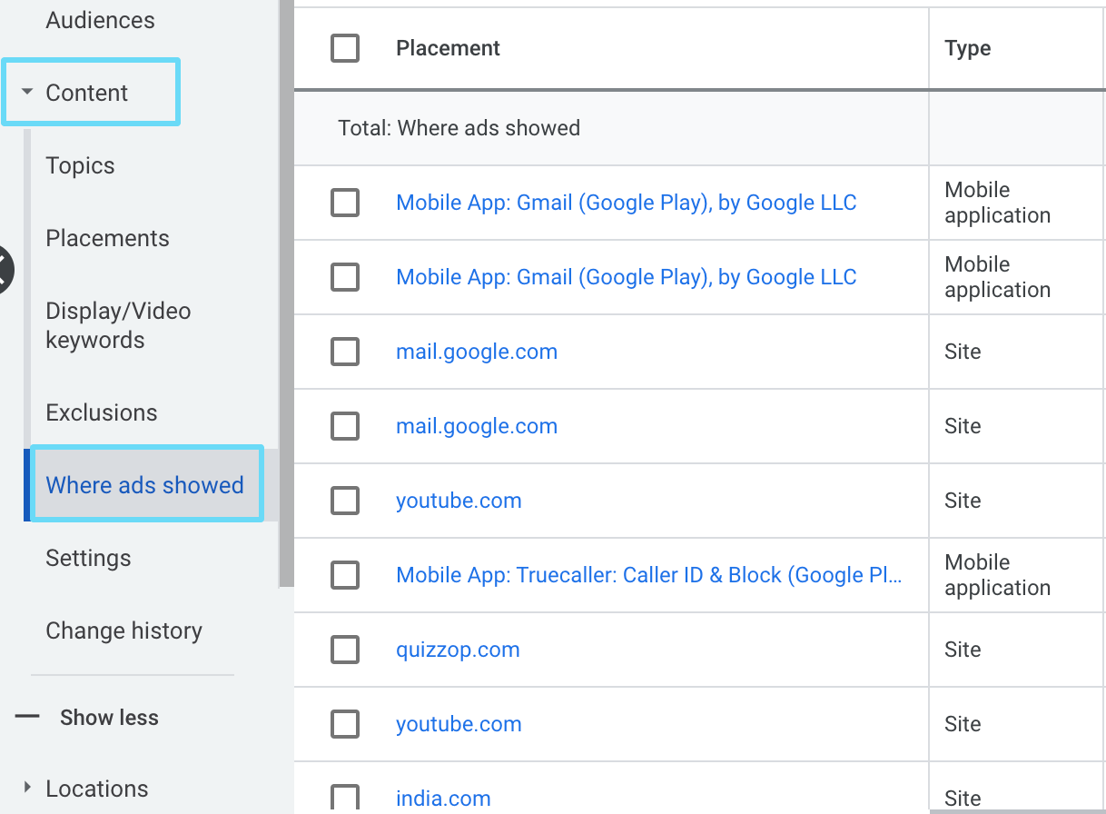 Google Ads 게재위치
