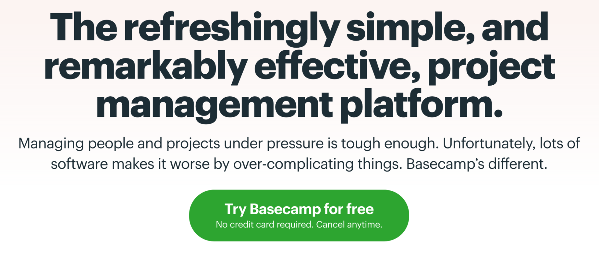 يوضح هذا المثال مثال زر الدعوة إلى العمل Basecamp