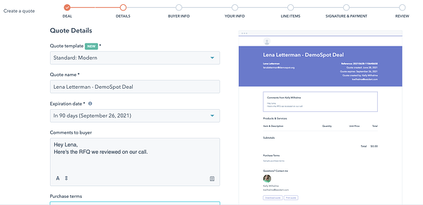 サンプル-製造-提案-使用-HubSpot-quote-tool
