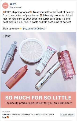 IPSY 온라인 퀴즈 예시