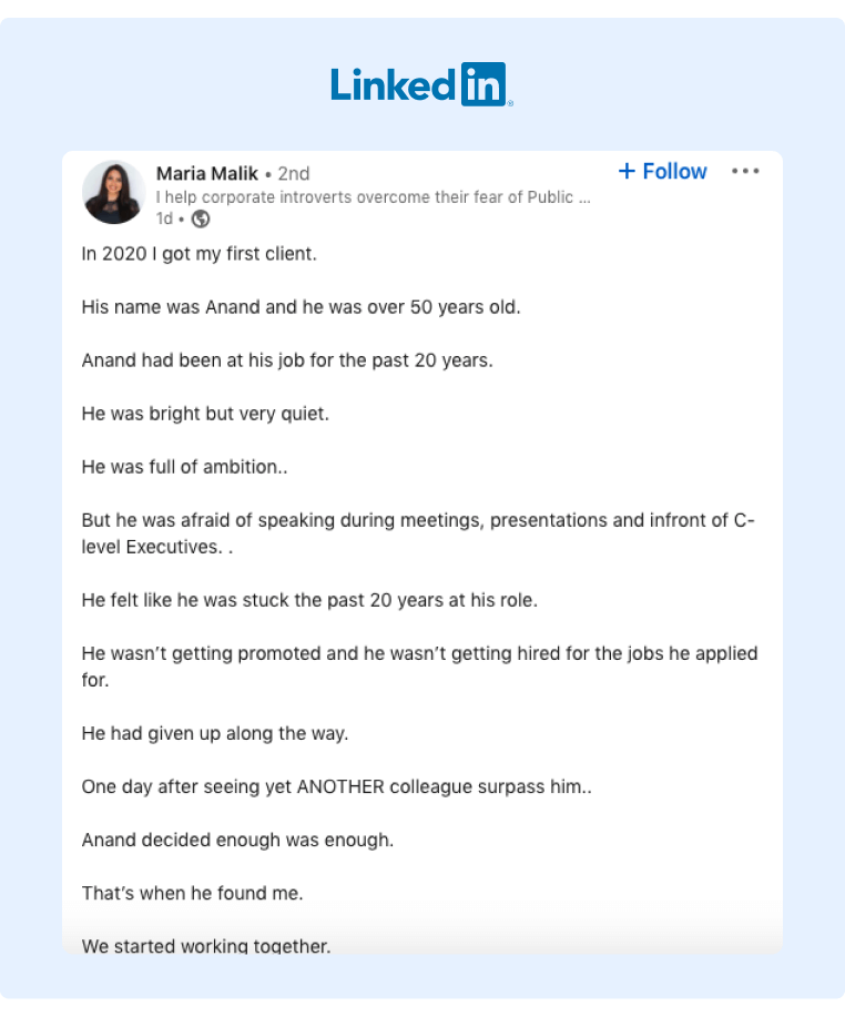 Genere clientes potenciales en las redes sociales: use la narración de historias para promover los resultados de los clientes