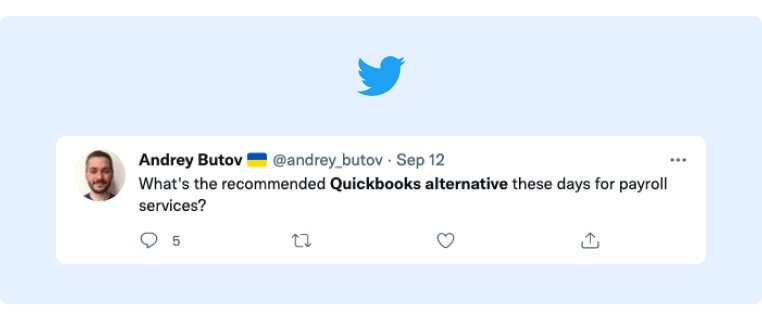 ソーシャル メディアで見込み客を生成する - 推奨される Quickbooks の代替案を求めるユーザーの投稿