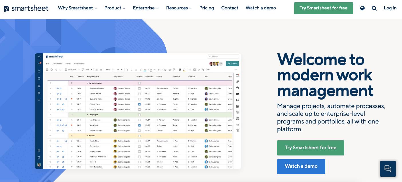 콘텐츠 워크플로 소프트웨어 - Smartsheet