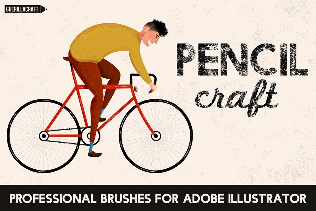 Pinceles de Adobe Illustrator para manualidades con lápiz