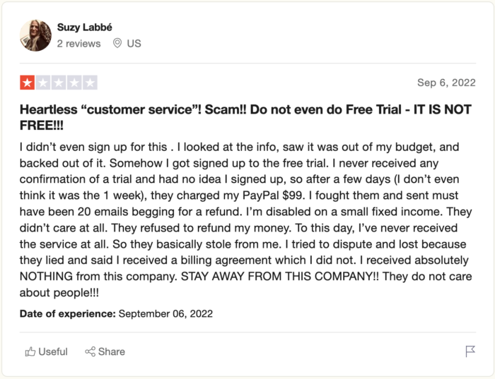suzy labbe による stimsocial ユーザー trustpilot レビュー