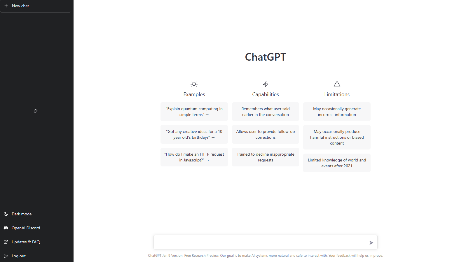 Captura de pantalla de la aplicación OpenAI ChatGPT