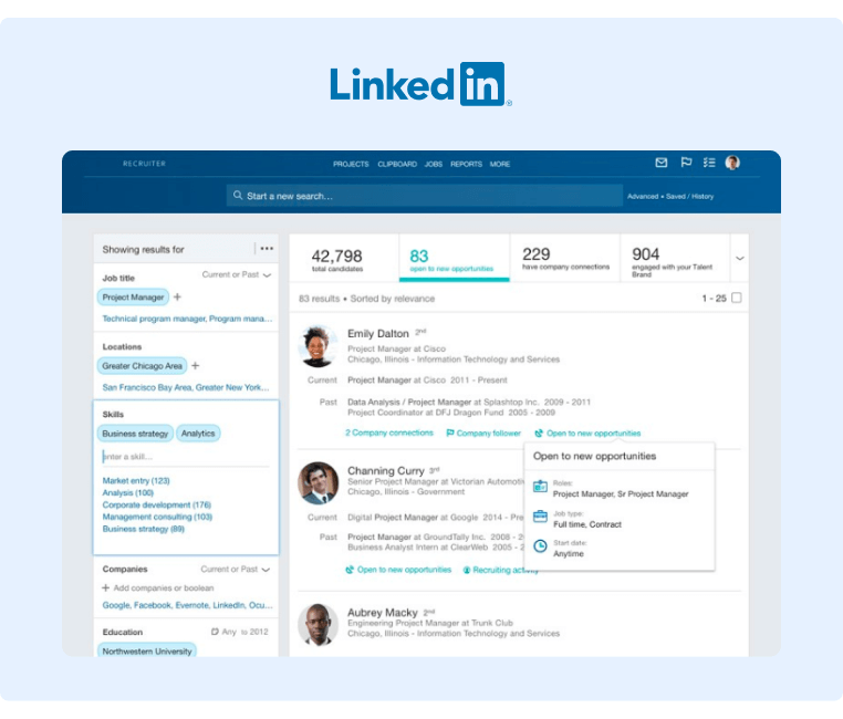 소셜 미디어 채용 - LinkedIn 채용 담당자