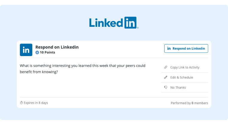 Social Media Recruiting - GaggleAmps LinkedIn Question Activity
