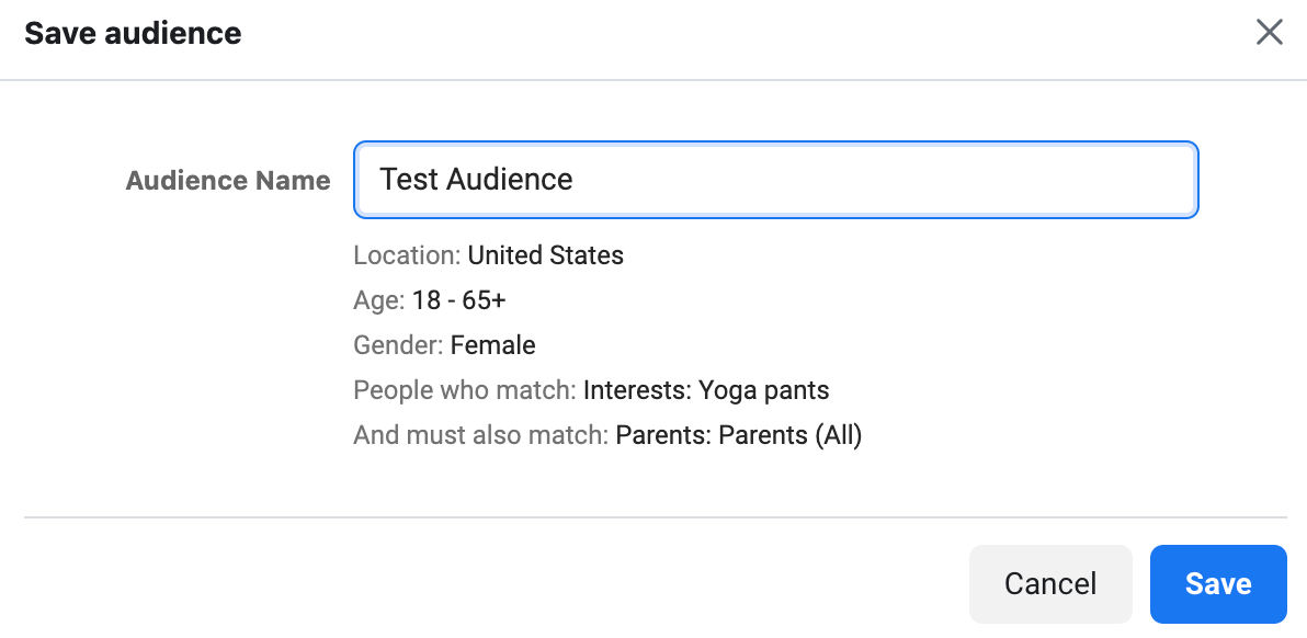 Facebook 광고 테스트 대상