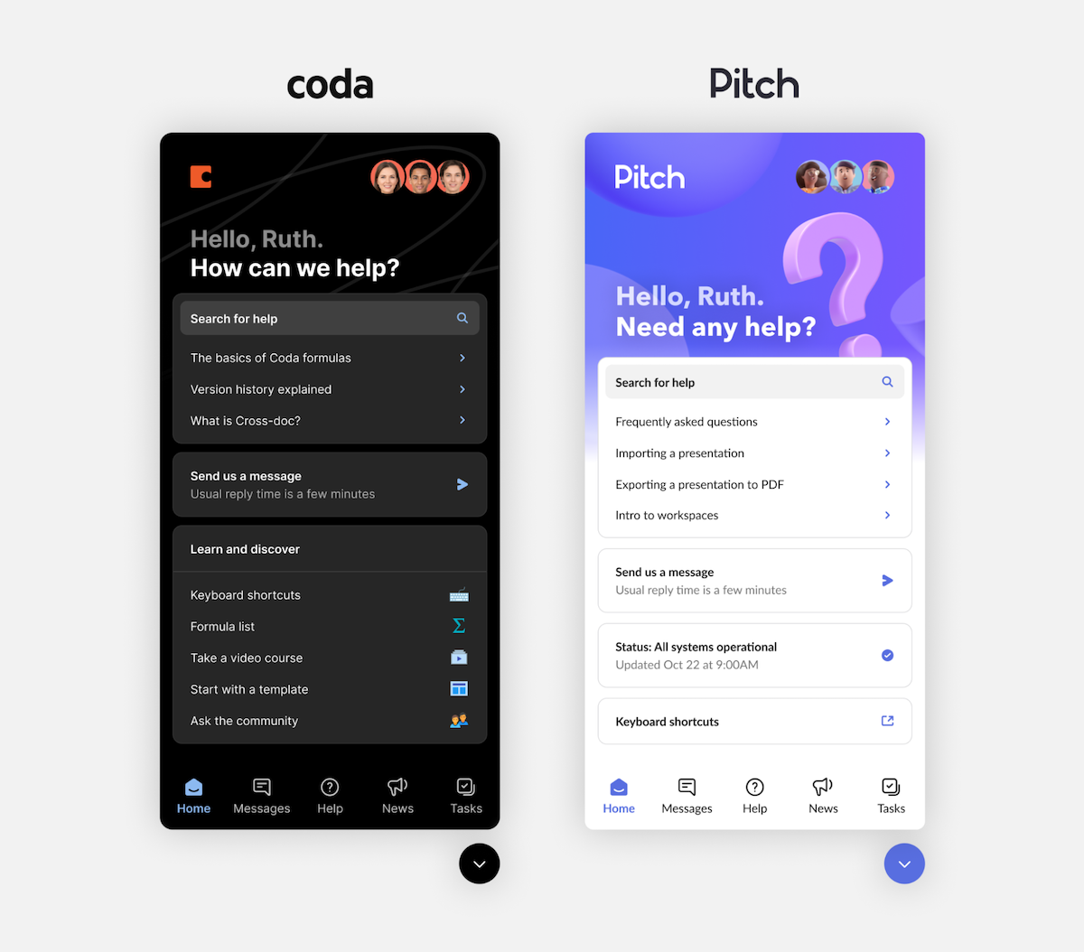 Contoh kustomisasi Messenger