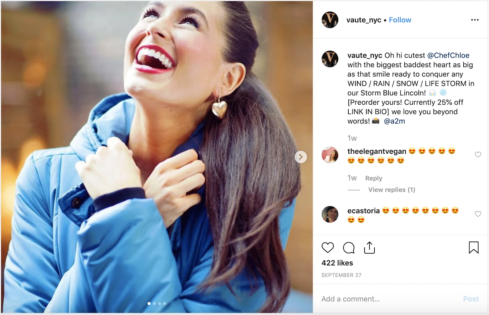 Posting Instagram Vaute Couture