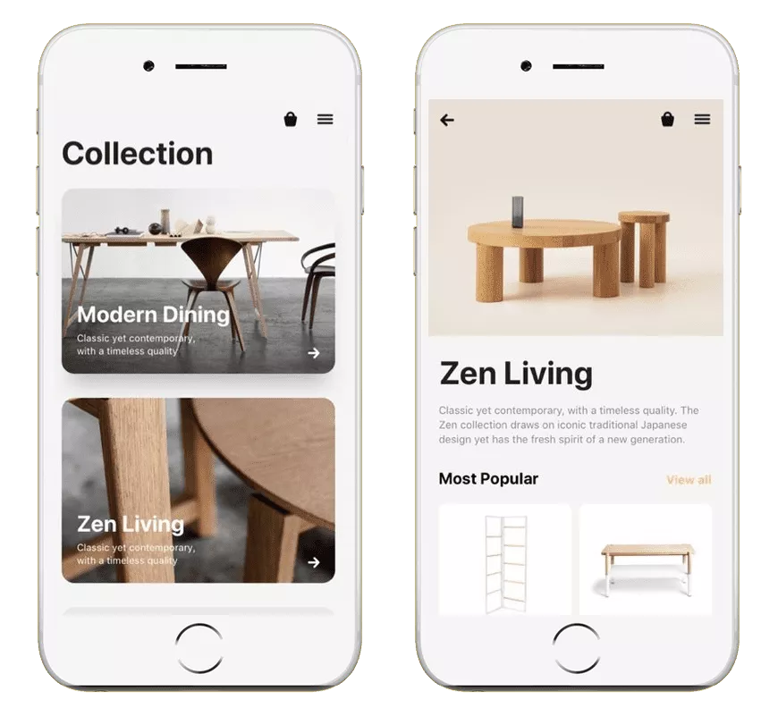 Marketingideen für Möbel (Beispiel für mobile Websites)