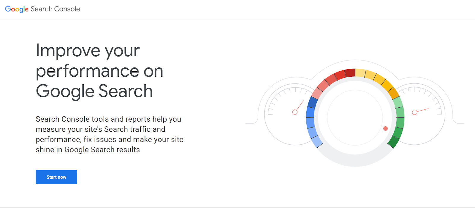 Screenshot della home page dello strumento SEO di Google Search Console