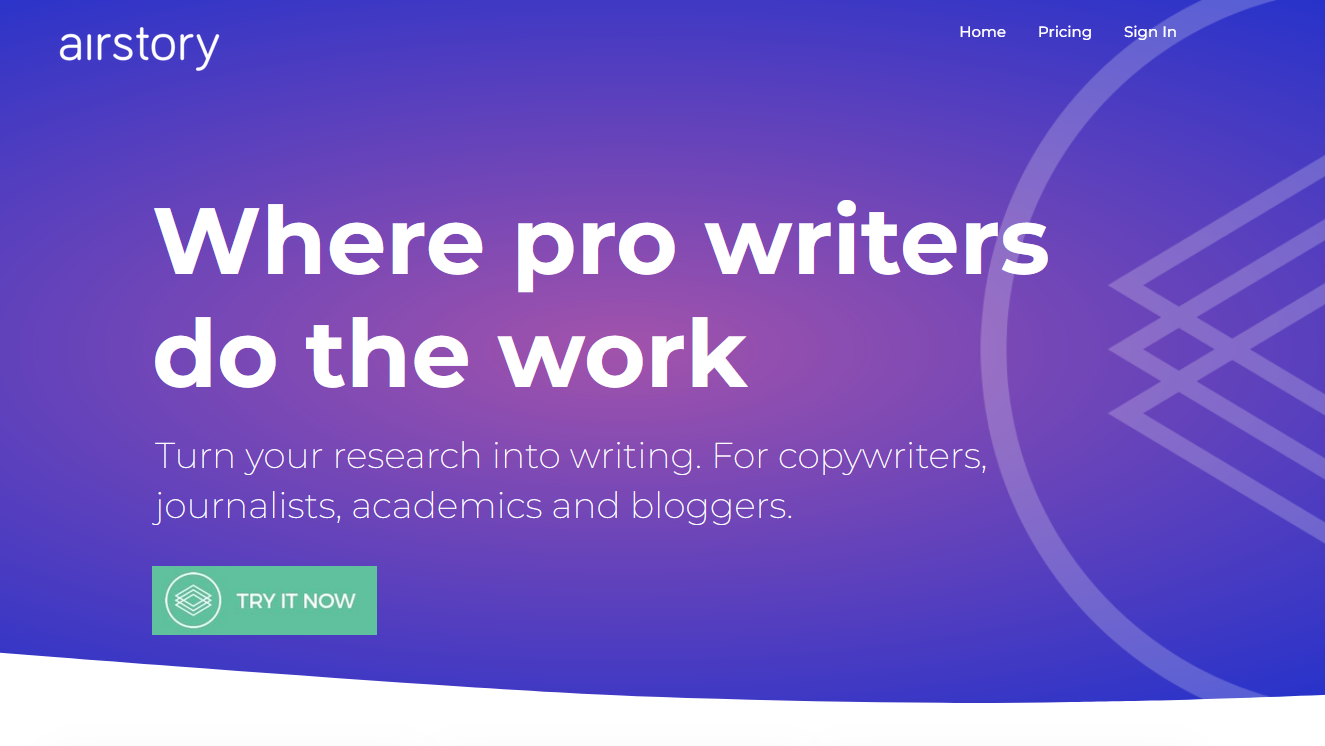 Captura de pantalla de la herramienta de marketing de contenido AirStory