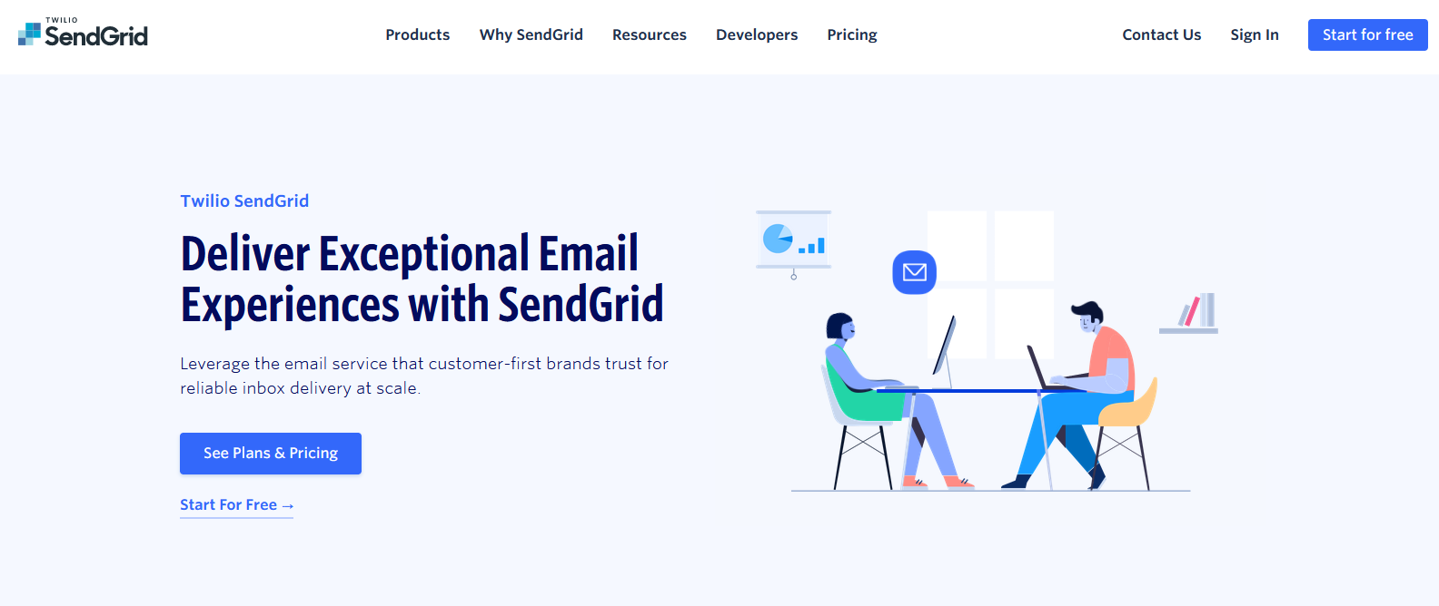 Captura de pantalla de la herramienta de marketing de contenido SendGrid