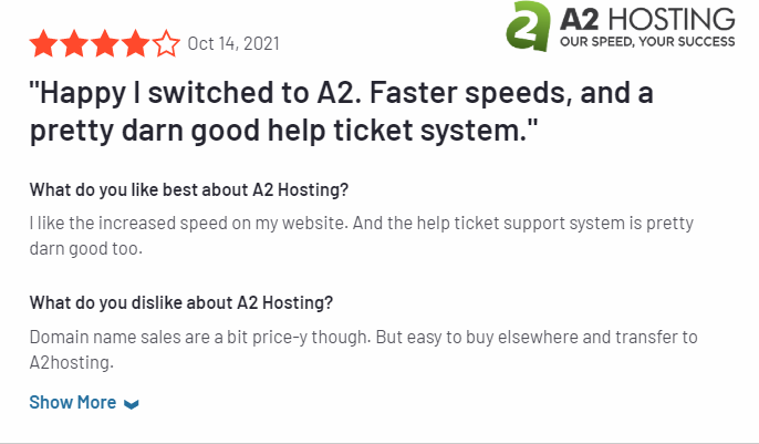 Обзор хостинга A2 на G2 6 A2 Hosting Review on G2 6