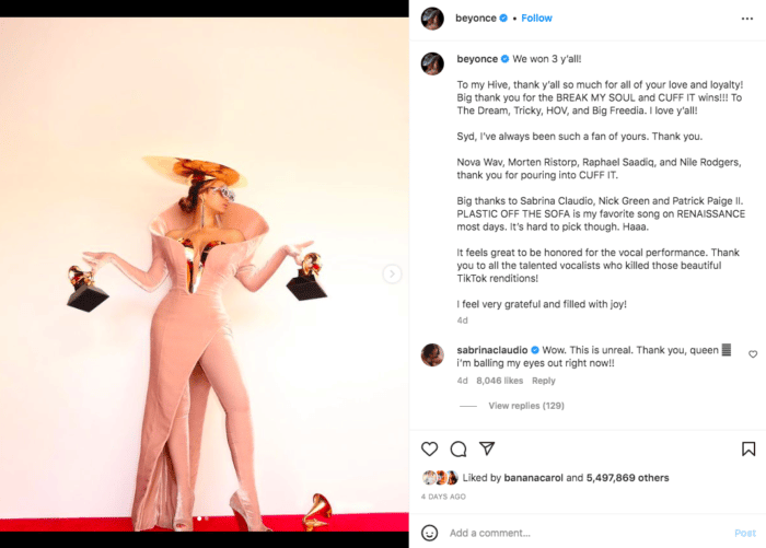 foto de beyoncé instagram