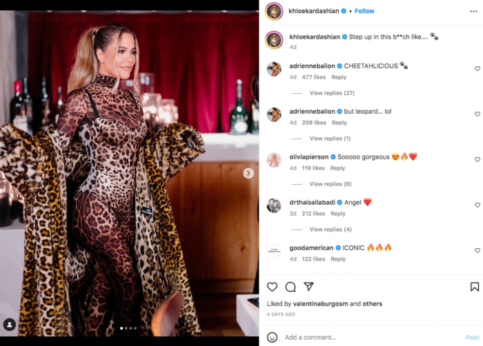 Foto de Khloe Kardashian con traje de leopardo