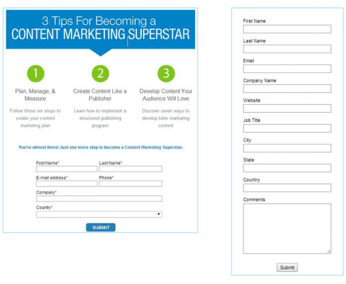 Forme Smaple pentru generarea de lead-uri