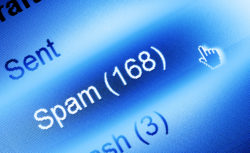 gros plan de spam e-mail