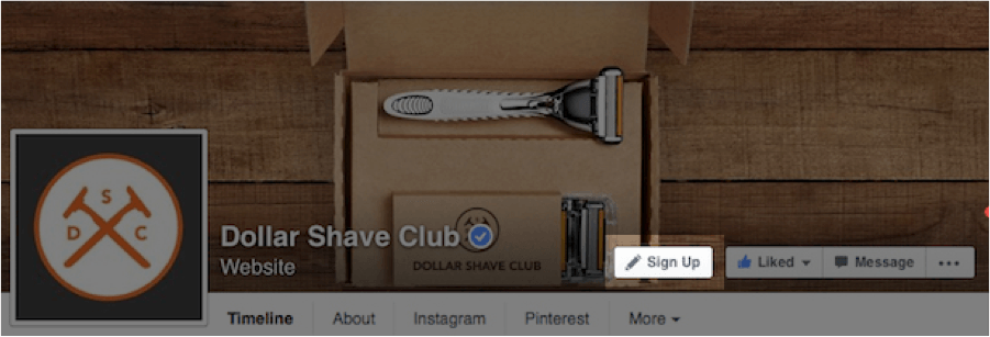 onglet d'inscription aux e-mails facebook