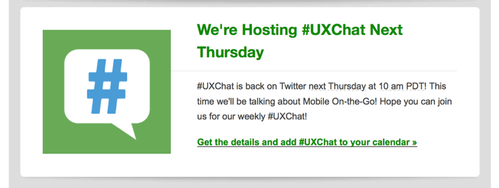Annonce de chat UX par e-mail