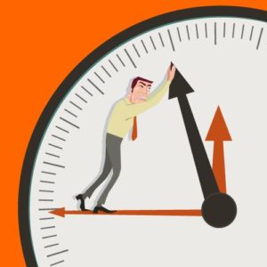homme sur horloge analogique