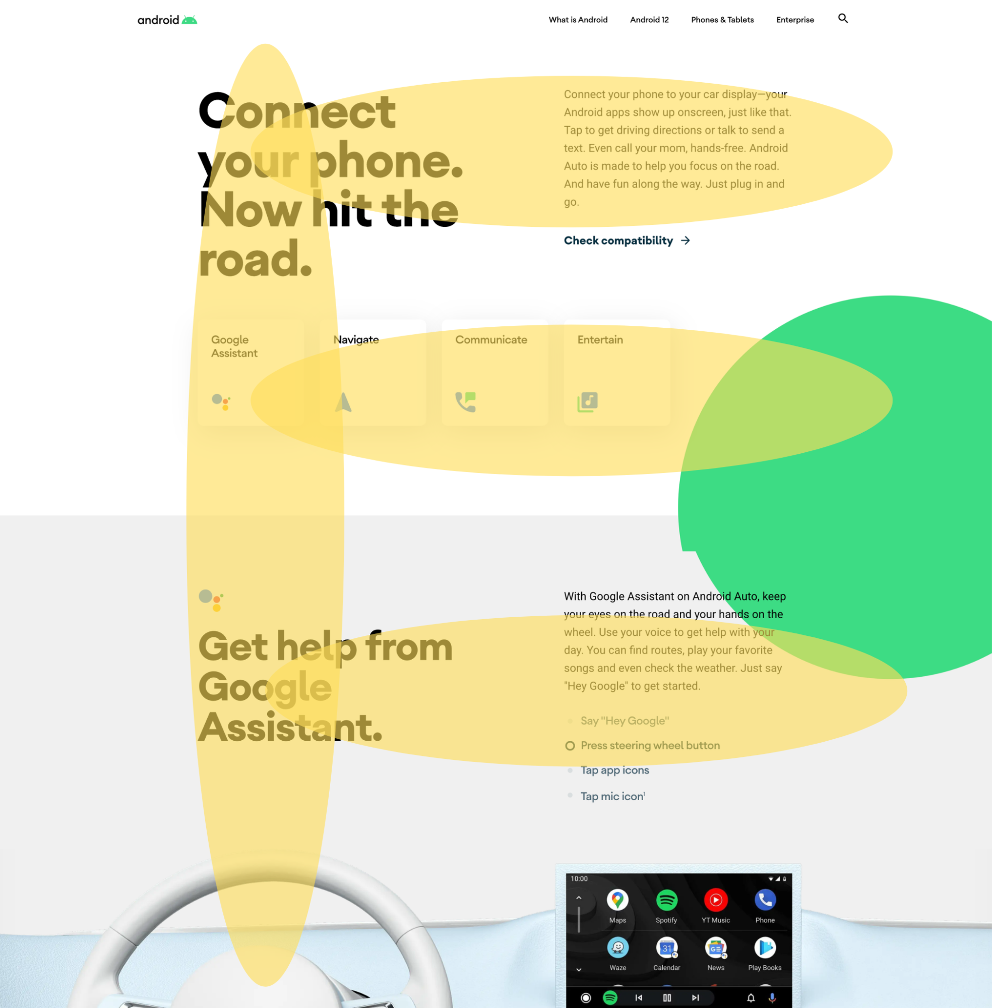 Android Auto의 F자형 계층 구조