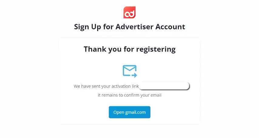 reklamveren, adoperator'da kaydı onaylar