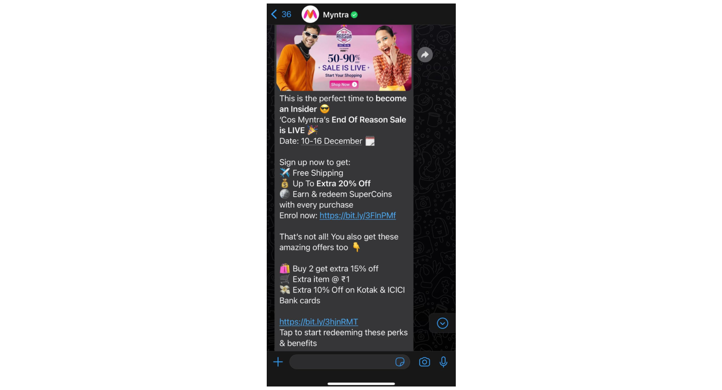 Ide Pemasaran WhatsApp | Myntra