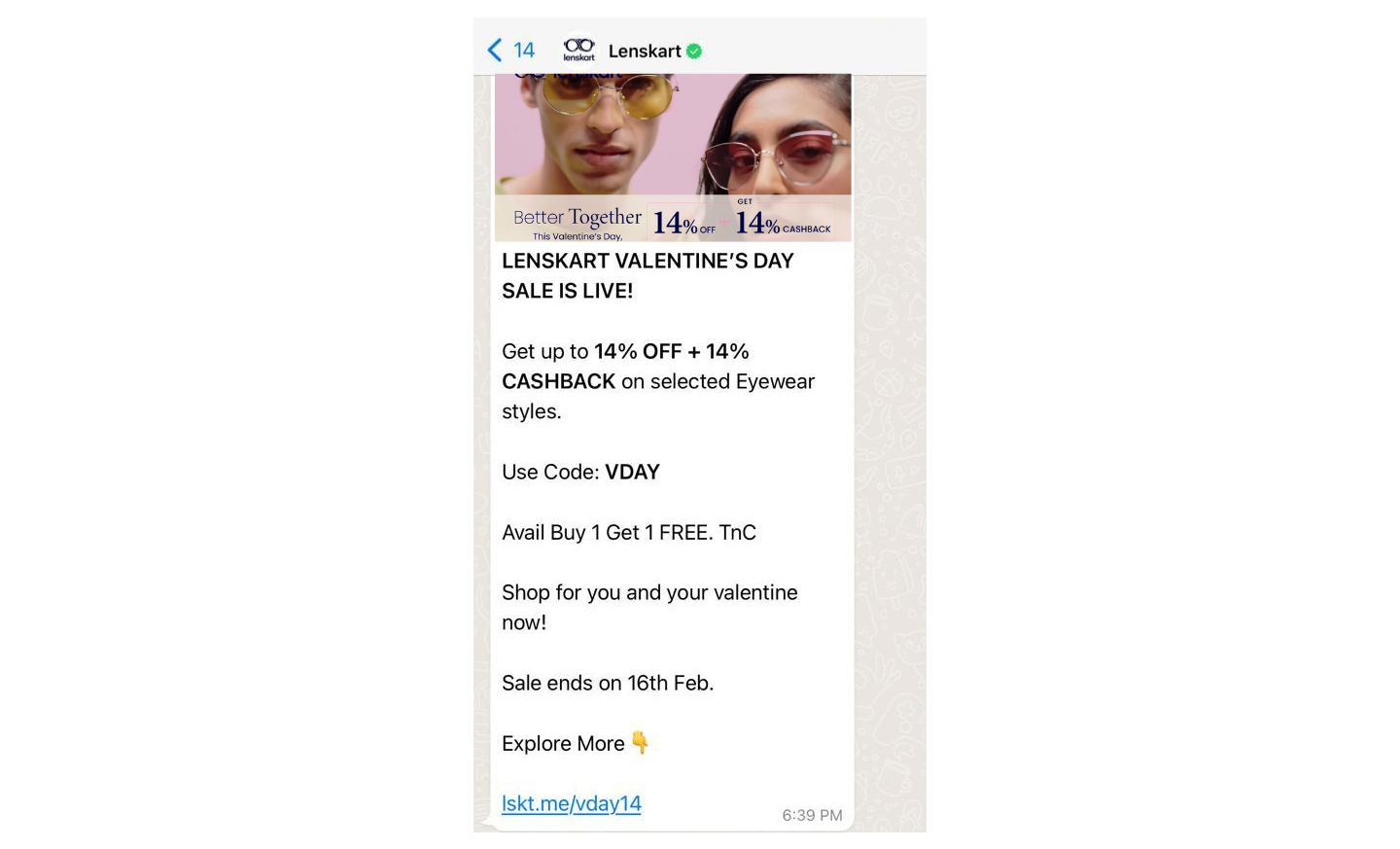 Pemasaran WhatsApp | Lenskart