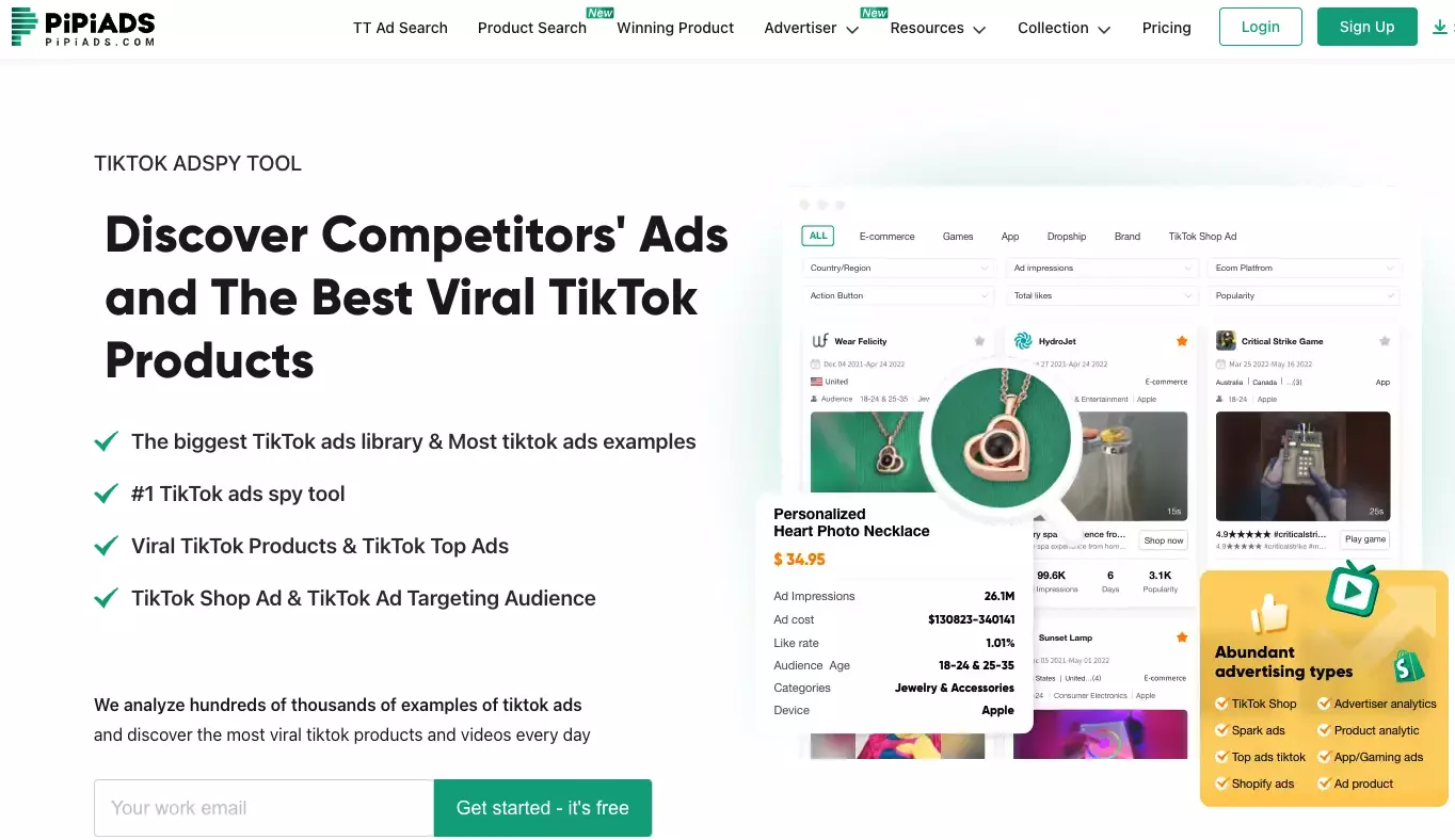 pipiads tiktok 廣告間諜工具