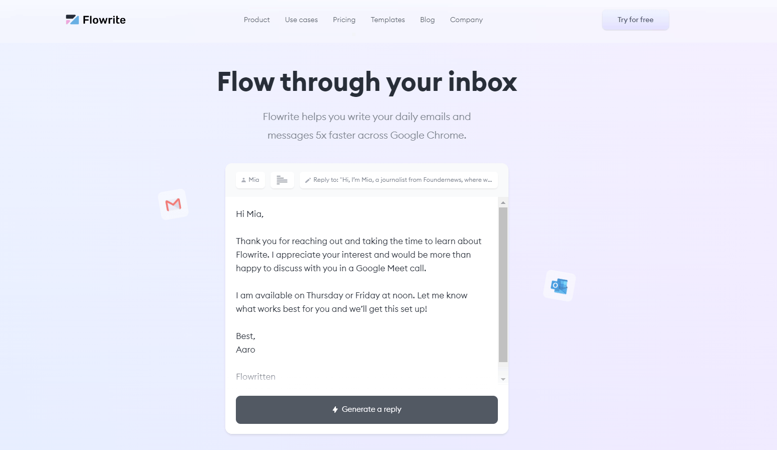 Copia alternative AI - Flowrite