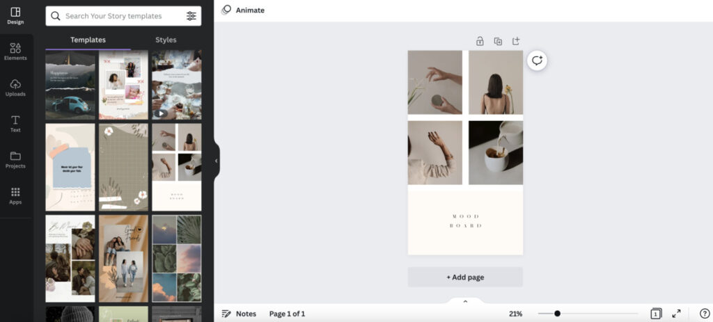 Pembuatan grafik antarmuka situs web Canva