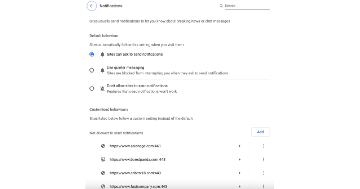 Notifica push - Google Chrome