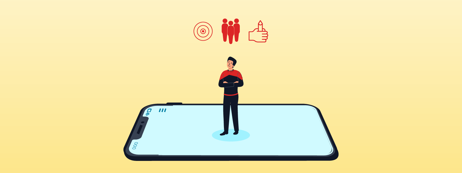 Cosa apprezzano i giocatori? Illustrazione di un utente di un'app di gioco e dei suoi valori