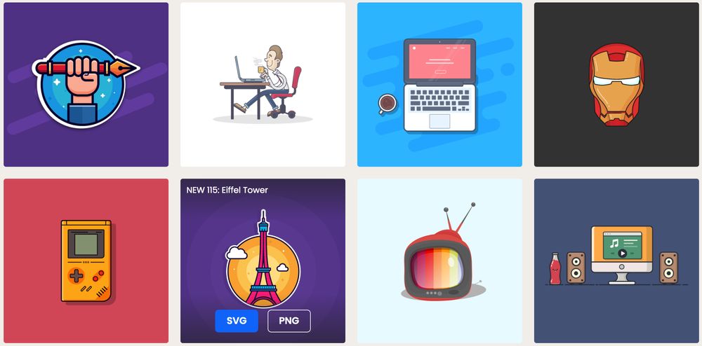 Galerie de sites Web d'illustrations d'applications