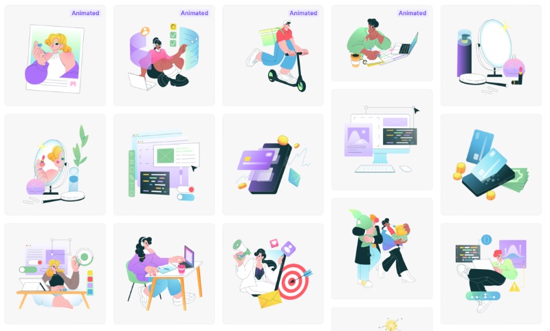 Exemples de bibliothèque Icons8
