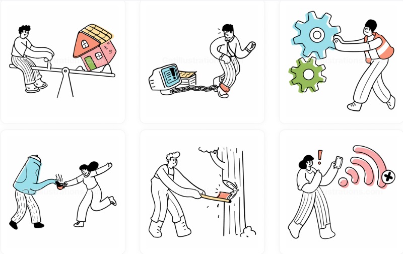 Exemples d'illustrations de l'application GetIllustrations