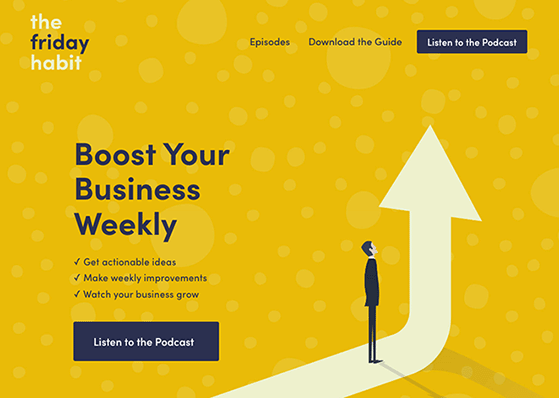 the-friday-habit-podcast-landing-page-example - RafflePress The Friday Habit podcast landing page example