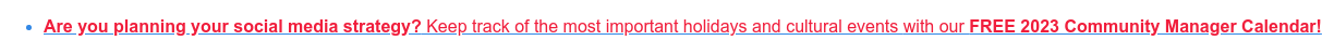 * คุณกำลังวางแผนกลยุทธ์โซเชียลมีเดียของคุณหรือไม่? ติดตามวันหยุดที่สำคัญที่สุดและกิจกรรมทางวัฒนธรรมด้วยปฏิทิน Community Manager ปี 2023 ฟรี!