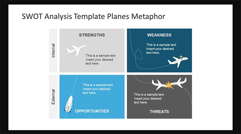 SlideModel 飛行機ビジネス プレゼンテーション デザイン