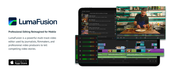 tangkapan layar aplikasi pengeditan video LumaFusion untuk perangkat seluler