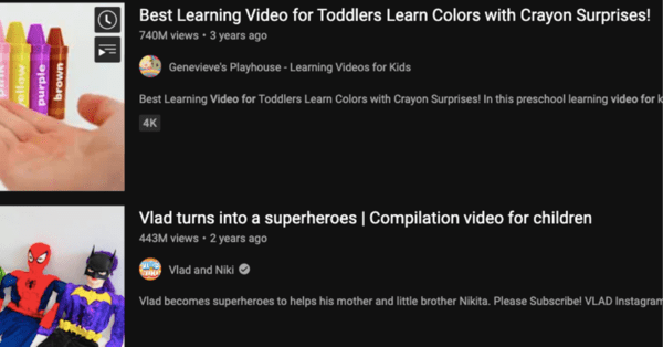 Dos títulos de videos de YoutubeClickbait titles