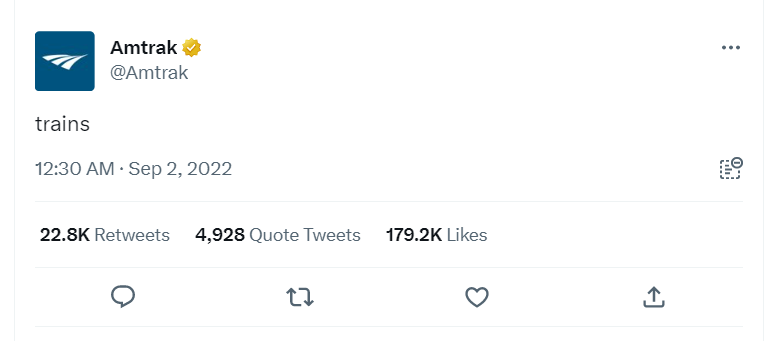 Amtrak’s Viral Tweet share meme
