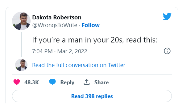 Tweetul viral al lui Dakota Robertson cu titlu captivant